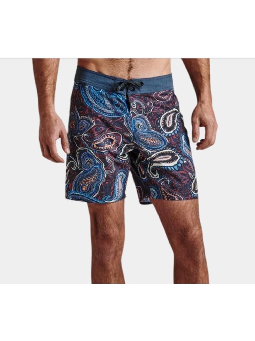 NEW Roark Passage Nomadic 17” Boardshort Blue Paisley 28 Outdoor Beach Swim